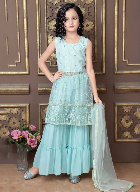 Sky Colour ALKA VOL 32 Aaradhna New Latest Designer Kids Wedding Wear Georgette Salwar Suit Collection 238